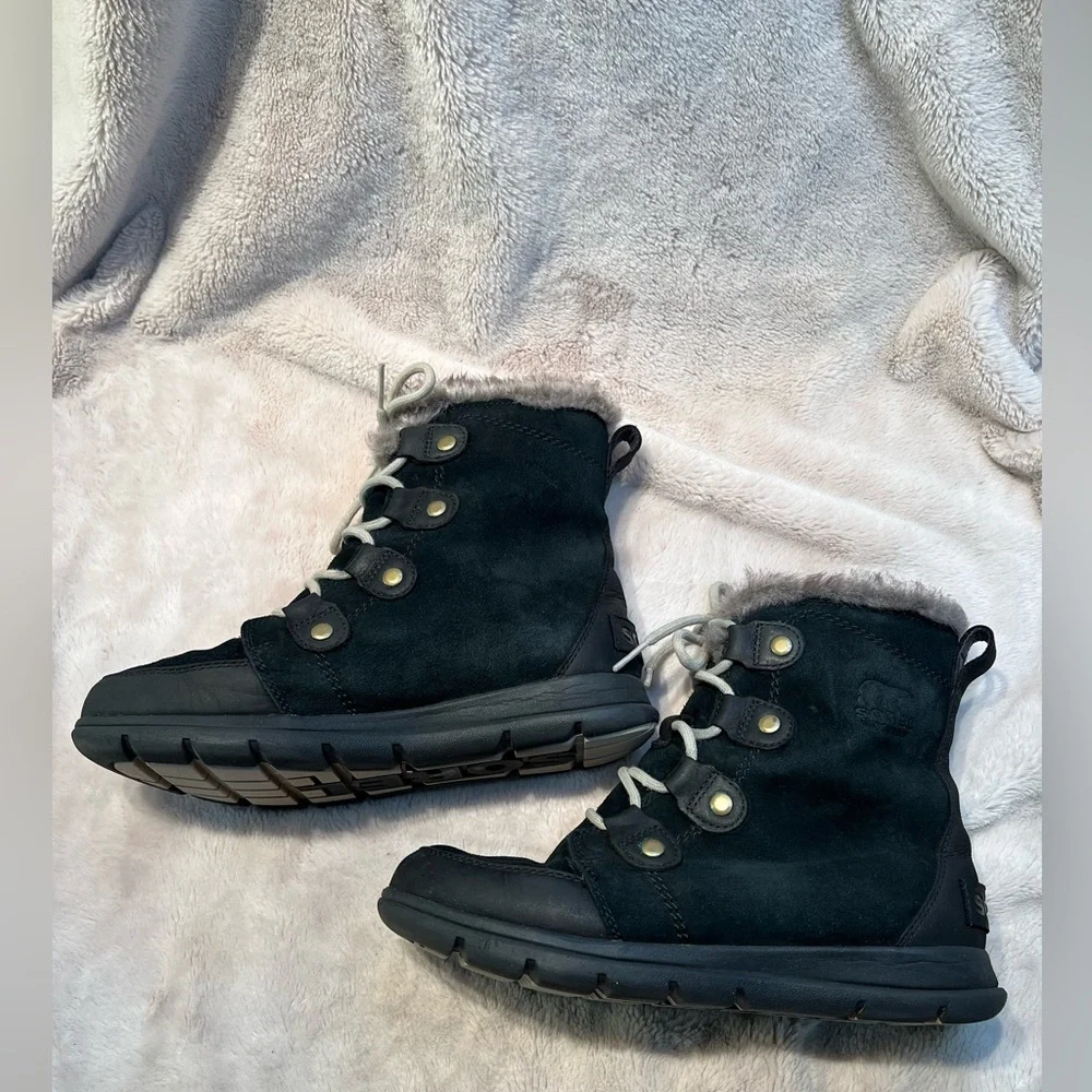 Sorel Boots Women Size 8.5 Joan The Explorer Black - Picture 3 of 5